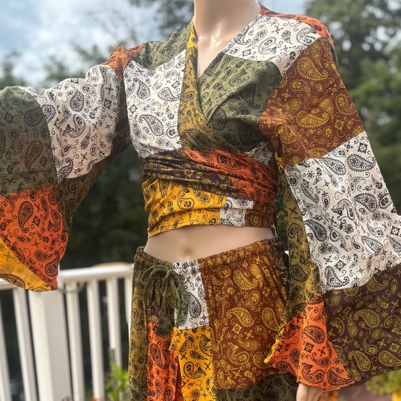 Bohemian Patchwork Two-Piece Set - Picture 3 of 12